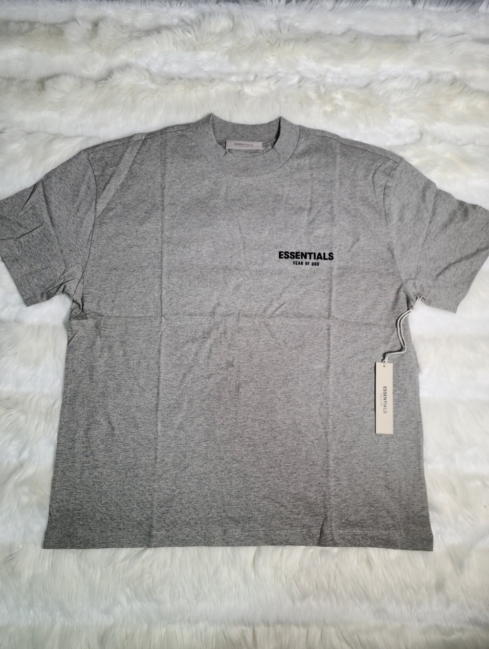 Fear of God Essentials Crew Neck T-Shirt Dark Oatmeal Men Large NEW